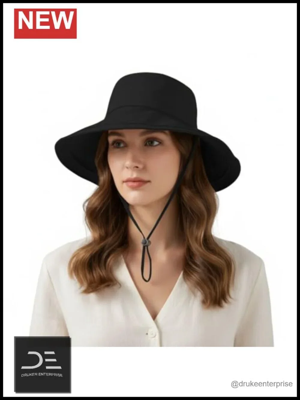 Wide Brim Sun Hat with Ponytail Hole UPF 50+ Nylon Foldable Beach Fishing Hat